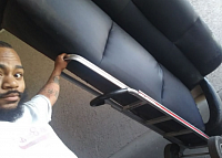 Moving a couch down the stairs!