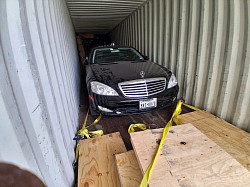 Loading household goods and the benz!